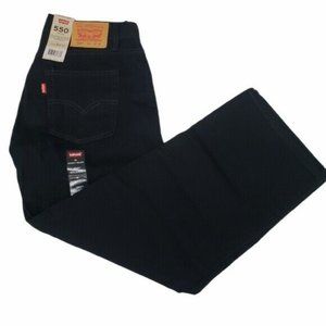 Levi's 550 Relaxed Fit Tapered Leg Black Jeans Adjustable Waistband Husky 10